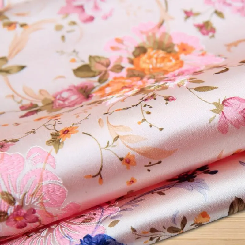 500 см * 75 синтетическая Шелковая Роза парча сад стиль cheongsam платье ткань ручной