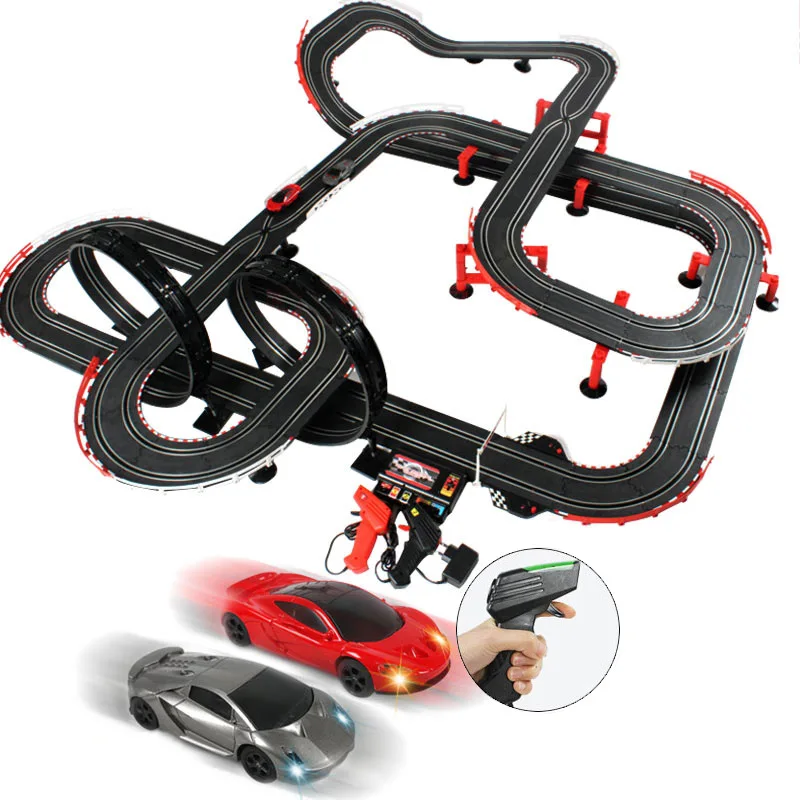

1:43 Electric Track Railway Remote Control Car Train Toy Autorama Racing Track Circuit Voiture Slot Car Railway Toy For Boy Kids