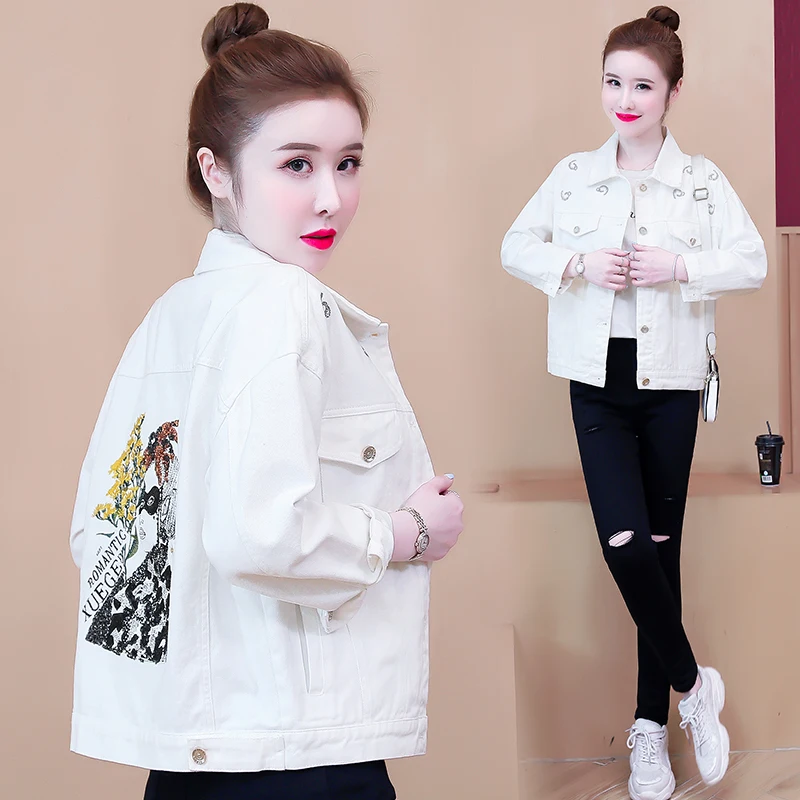 

Женская джинсовая куртка с вышивкой, короткая облегающая куртка с длинным рукавом, корейский стиль, осень 2021
