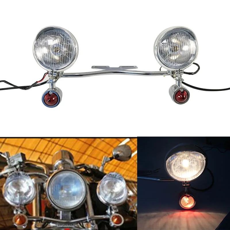 Хромированная панель для вождения мотоцикла сигналы поворота точечные