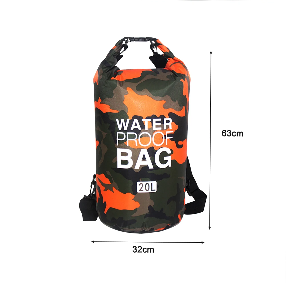 

PVC 5L 10L 20L Outdoor Diving CompressionStorage Pack Waterproof Dry Bag Sack Kayaking River Trekking Float Sailing Backpack