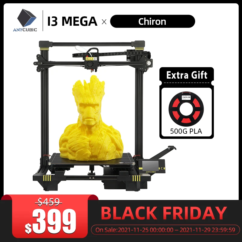 

ANYCUBIC Chiron 3D Printer Large Plus Size 400x400x450mm Extruder Dual Z axis Support TPU PLA Filament Kit Impressora 3d Drucker