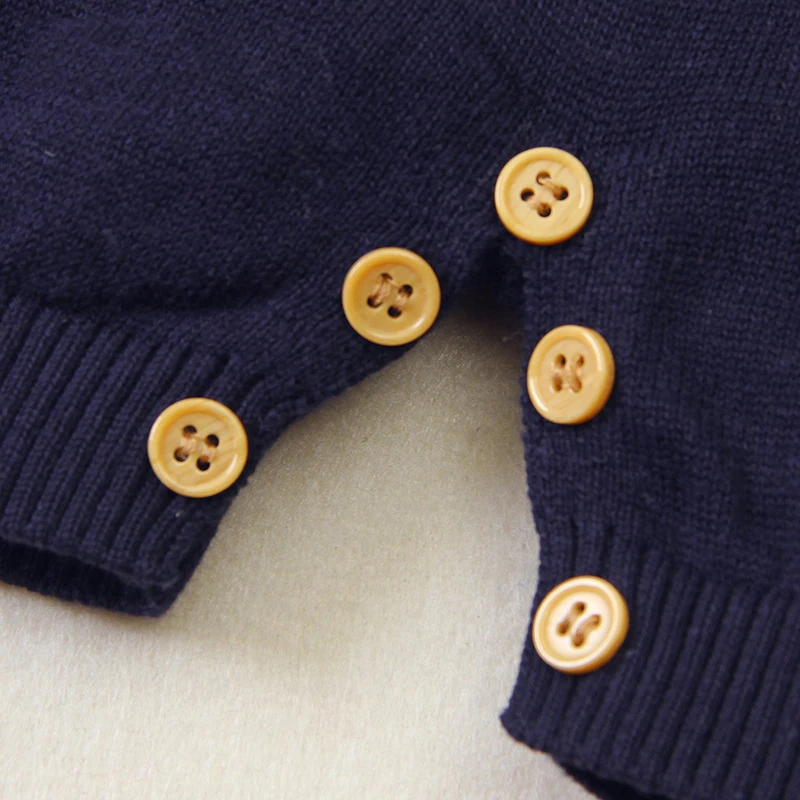 

Baby Boys Clothing 2020 New Spring Autumn Newborn Baby Fashion Navy Style Pure Cotton Round Neck Short Sleeves Knitting Romper