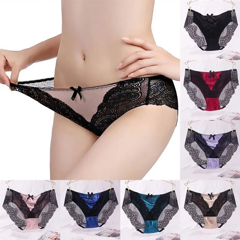 2020 сексуальные кружевные женские трусики с бантом хлопковые соблазнительные