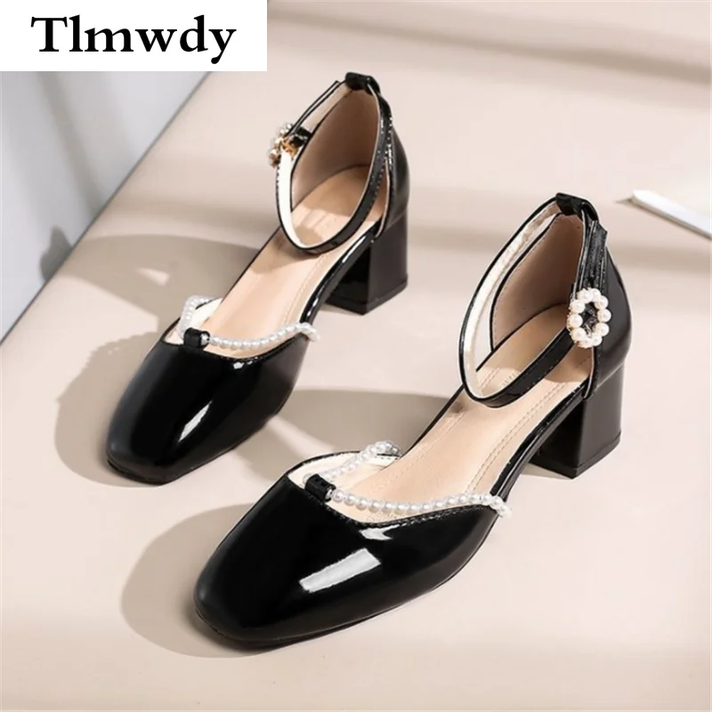 

2021 New Summer Sexy High Heels Women's Sandals Fashion Comfort Vintage Buckle Sandals Square Head Women Shoes Zapatos De Mujer