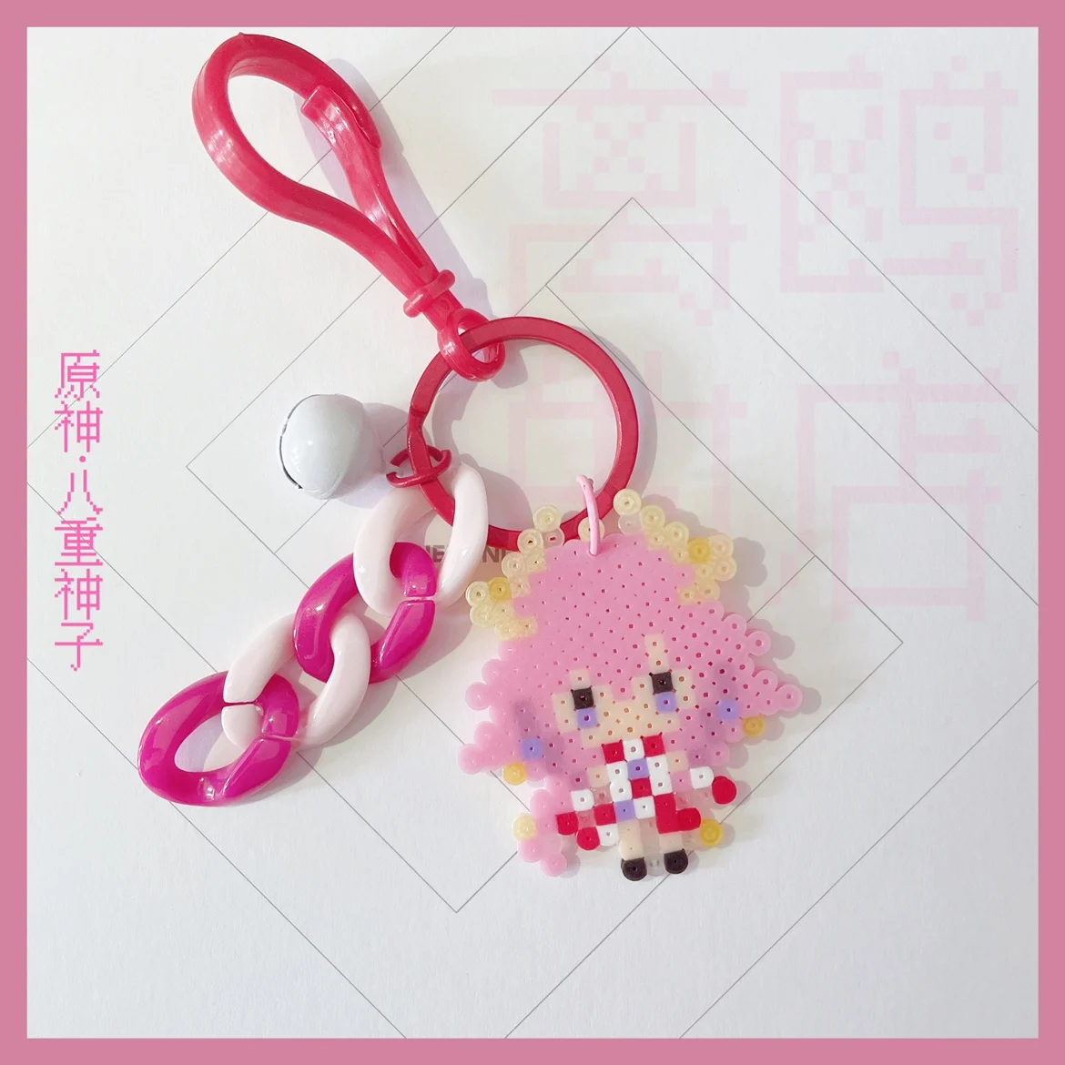 

Game Genshin Impact Yaemiko Pixel Style Keychain Anime Small Pendant Cartoon School Bag Itabag Collection Keyring Xmas Gifts