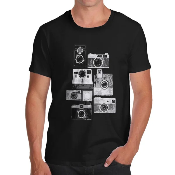 

Twisted Envy Men's Vintage Cameras Cotton T-Shirt