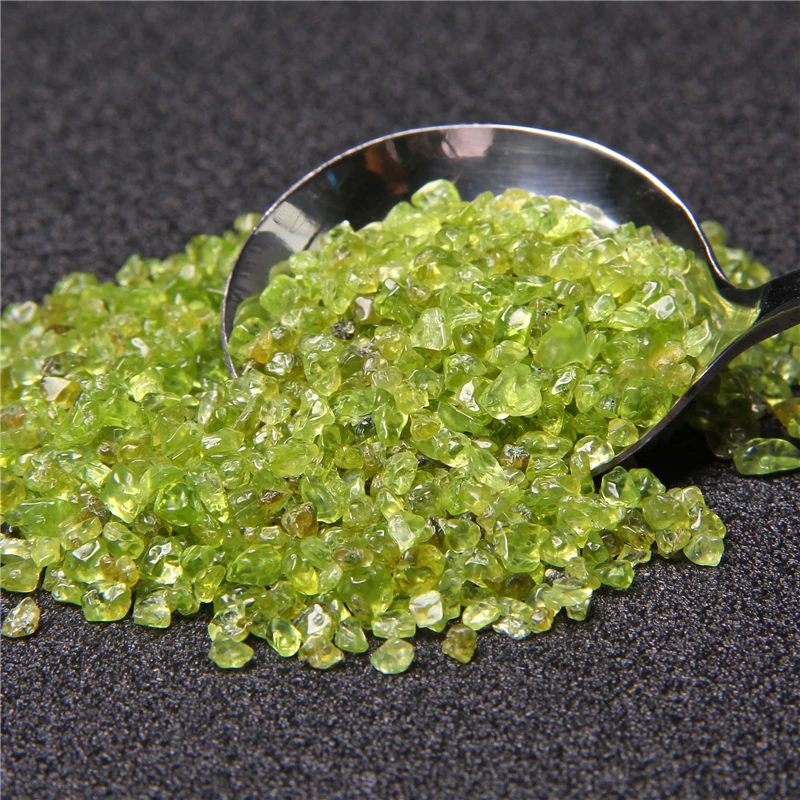 Непробиваемый натуральный Перидот (оливин) чип камень упали зеленый гравий с