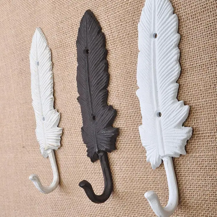 LCH винтажный американский кантри стиль Железный арт белая перьевая ткань крючок