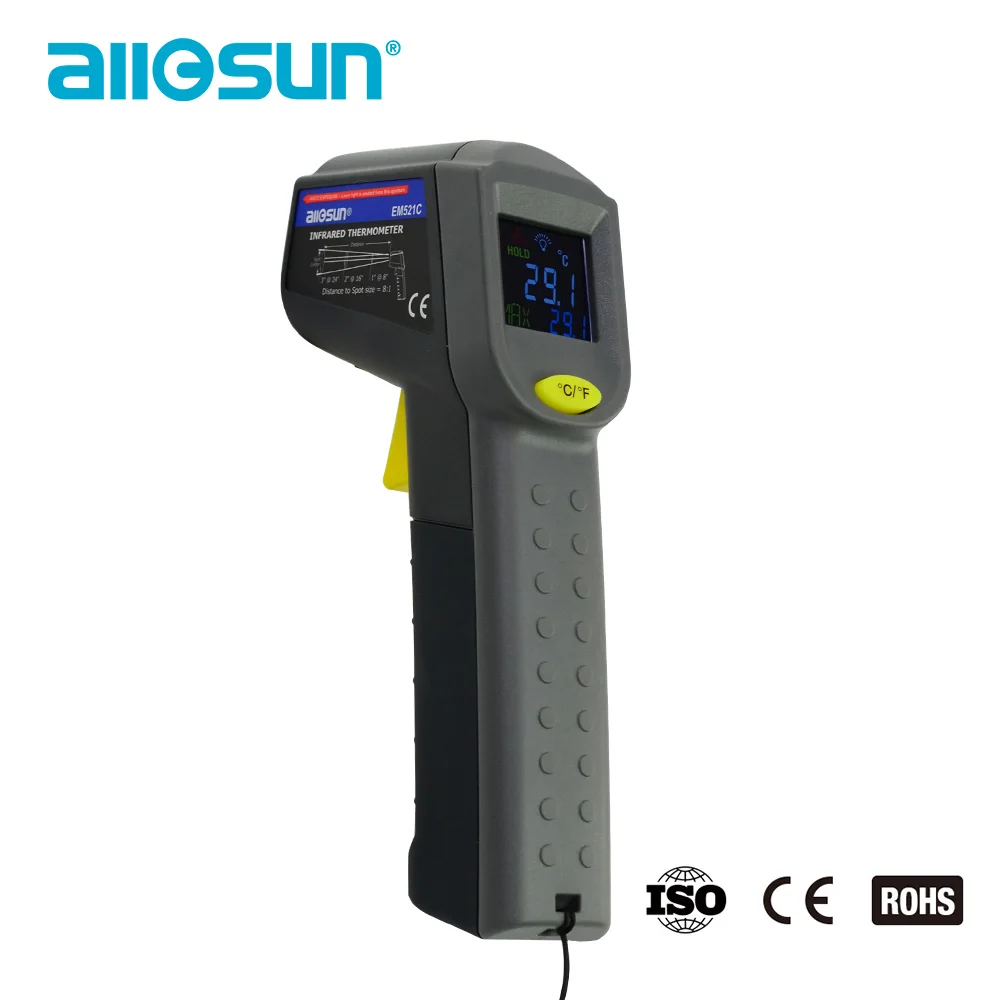 All-sun EM521C Бесконтактный цветной инфракрасный термометр Лазерный излучатель-38~ 520 градусов цифровое измерение 968 градусов по Фаренгейту