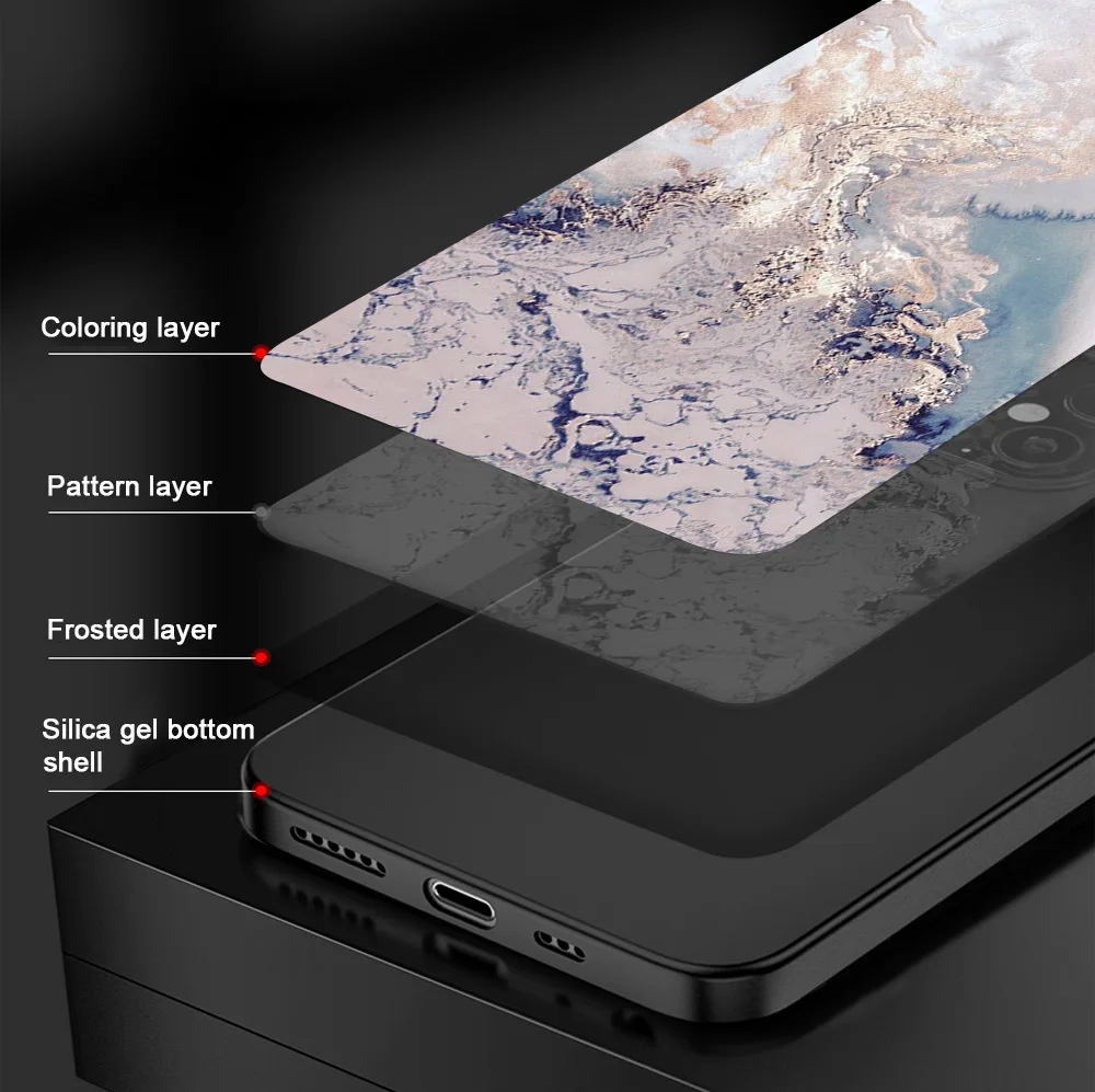 

Marble Phone Case For iPhone 11 12 Pro Max mini XR X XS Max 7 8 6S Plus SE 2020 Phone Cases Soft TPU Black Cover Coque Funda