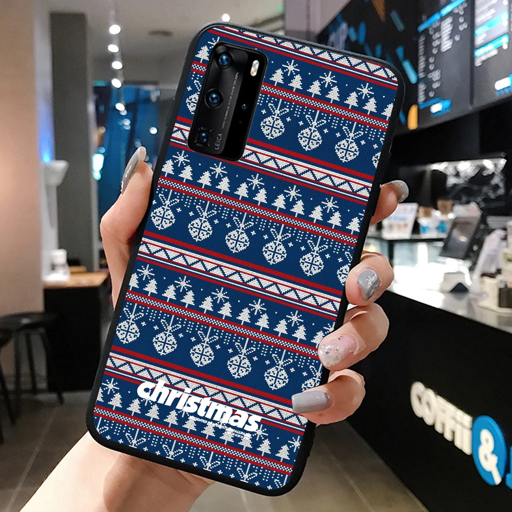 

PUNQZY Merry Christmas Soft TPU Phone Case For Samsung Galaxy A51 A71 5G A50 A70 S20 FE S9 PLUS S10 S21 PLUS Santa Black Cover