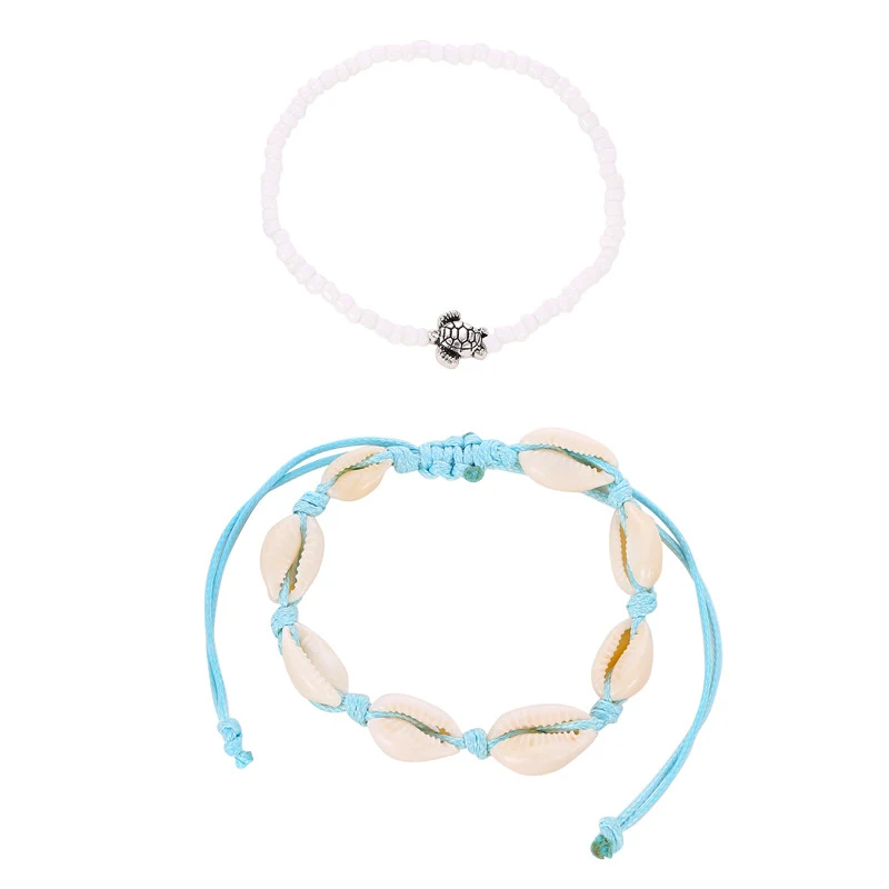 Набор браслетов из натуральной ракушки плетеный браслет ручной работы Se летняя