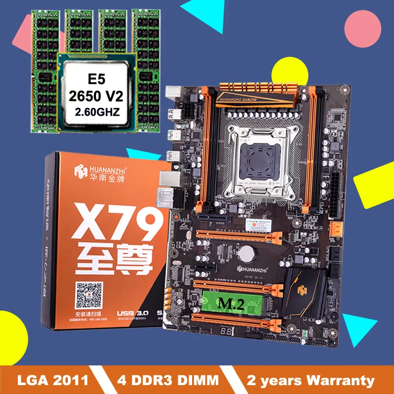 Preise HUANANZHI X79 Deluxe Motherboard Combo PC Komponenten M.2 WIFI Slot M.2 SSD Slot CPU Intel Xeon E5 2650 V2 16G Speicher 4*4G RECC
