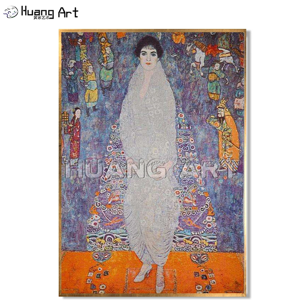 

Pure Hand-Painted High Quality Women Portrait Famous Oil Painting on Canvas for Room Wall Decor Gustav Klimt Imitation Painting
