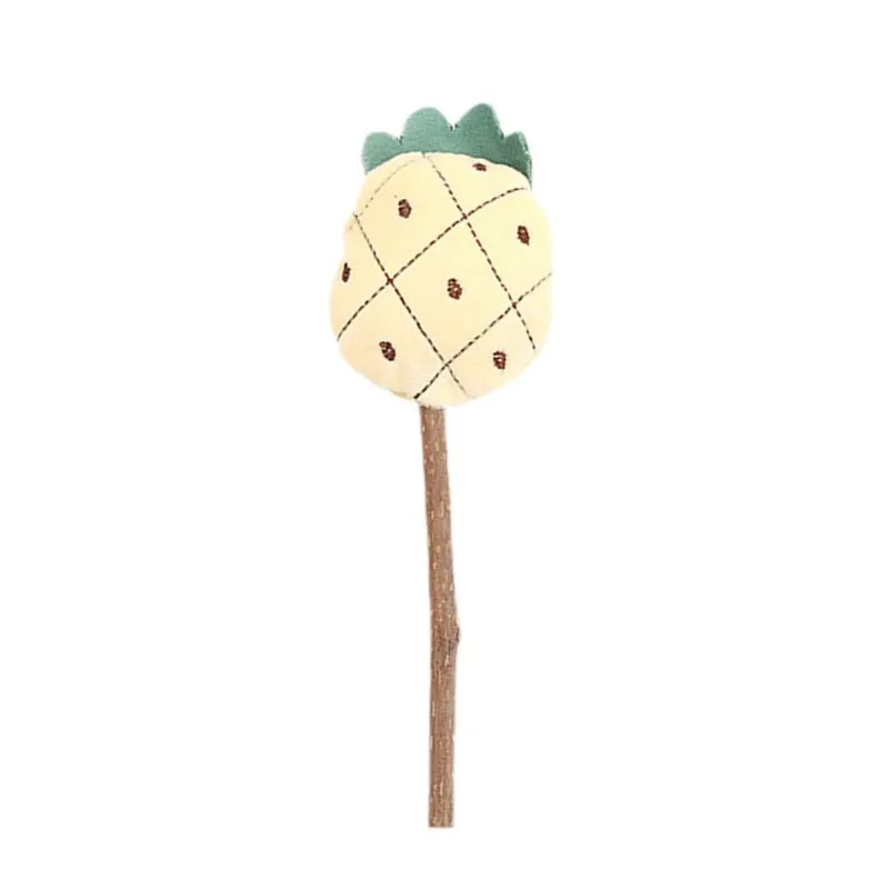 

Cute Cat Toys Wood Wand Pineapple Strawberry Cat Teaser Wand Kitten Chew Teeth Cleaning Toys Kitten Plush Toys