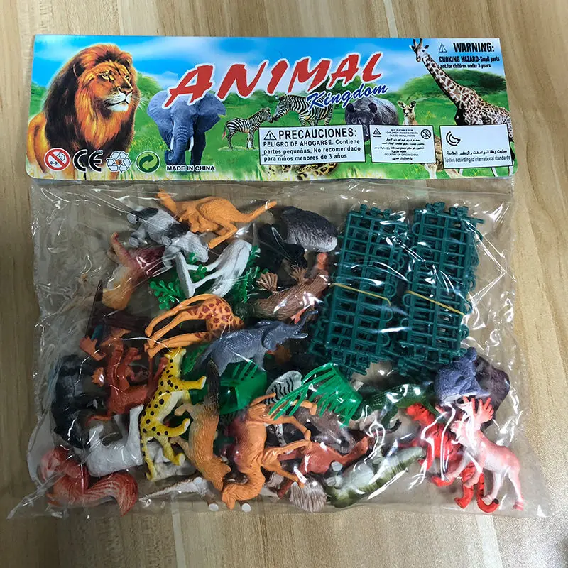 

Mini animal world animal dinosaur toy model assembly toy set cartoon simulation beautiful animal plastic children's toys gifts
