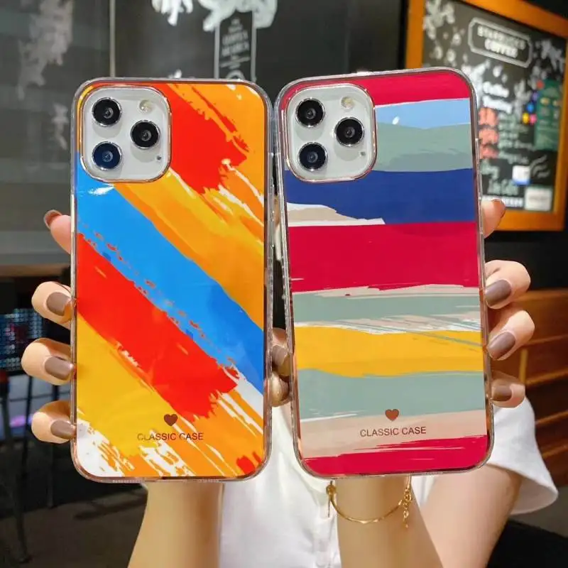 

High Quality TPU Phone Case For iPhone 12 Mini 11 Pro Max XS XR X 7 8 Plus SE 2020 Luxury Gradient Color Marble Back Cover Coque