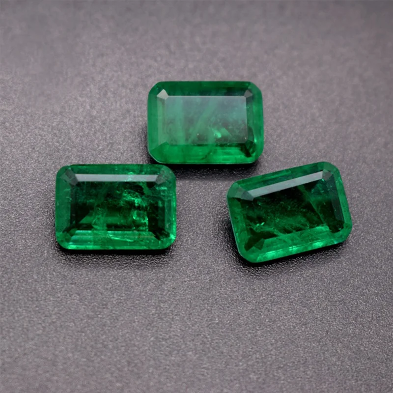 Emerald Princess Square  Ring Pendant European And American Emerald Loose Stone Charm Jewelry Making Women Jewelry  Men's Charms