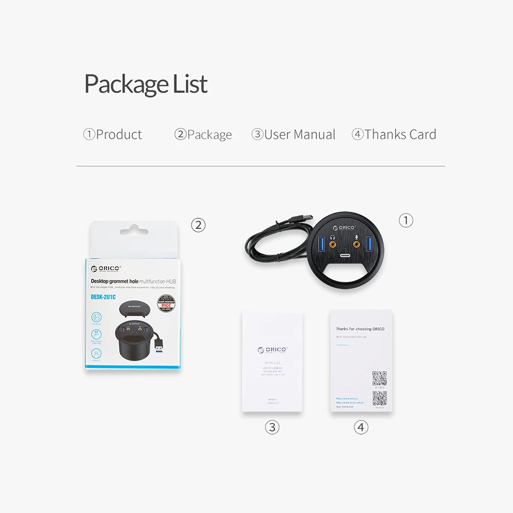 

Desktop Grommet USB 3.0 HUB Type-C Audio Desk Mount Adapter Dongle Splitter Power Table Mounting Adapter