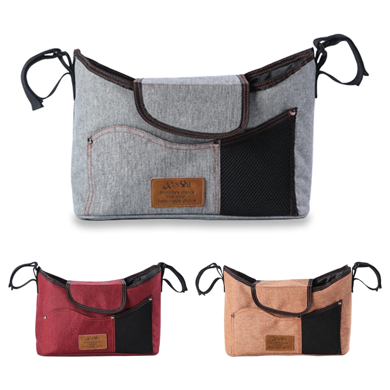 Bolsa de pa&ntilde;ales para beb&eacute;s, cochecito de viaje, organizador de lactancia, gran capacidad, moderna, bolsillo de almacenamiento para reci&eacute;n nacido-5