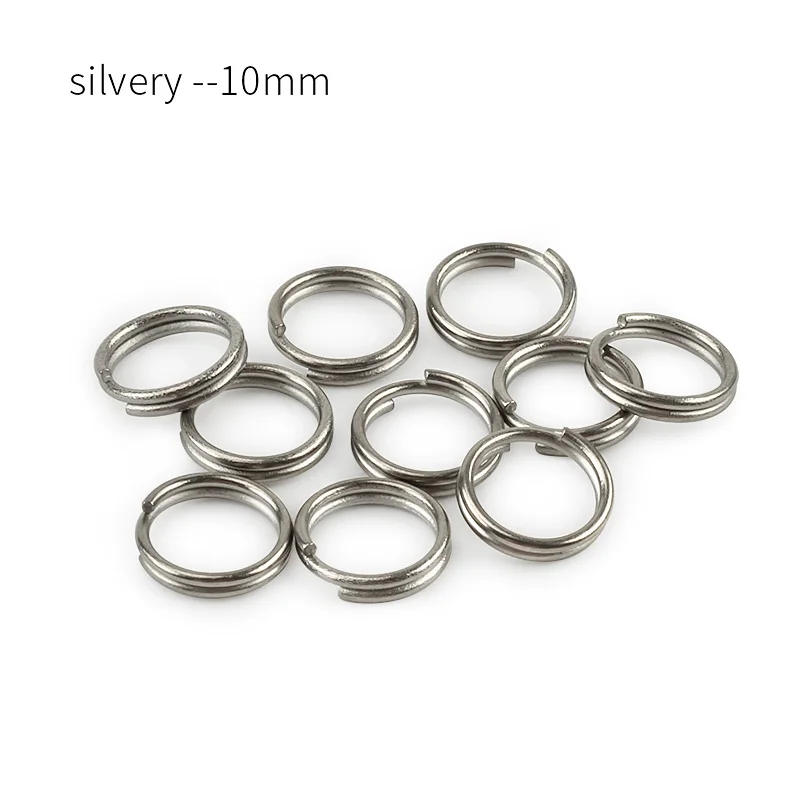silvery 10mm 10 шт./лот Титан 10 мм/12 мм/14 мм брелок уличный инструмент EDC многоцветный титановый брелок - Цвет: silvery 10mm