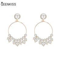 qeenkiss eg7584 fine jewelry wholesale woman birthday wedding gift round tassel pearl 925 sterling silver needle stud earrings