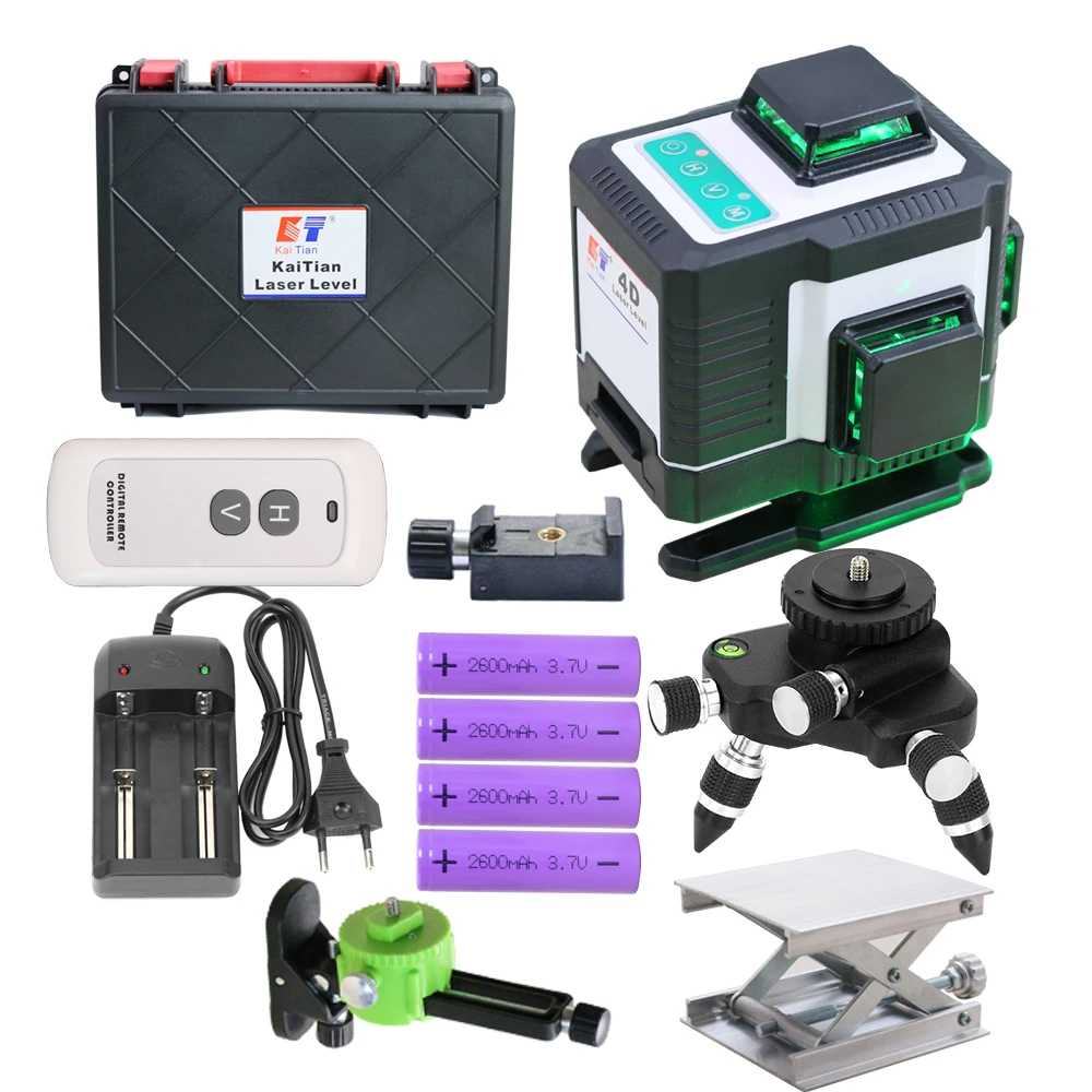 

Kaitian 16Lines 4D Laser Level Level Electronic Automatic 360 Horizontal&Vertical Cross Super Powerful Green Laser Level Bracket