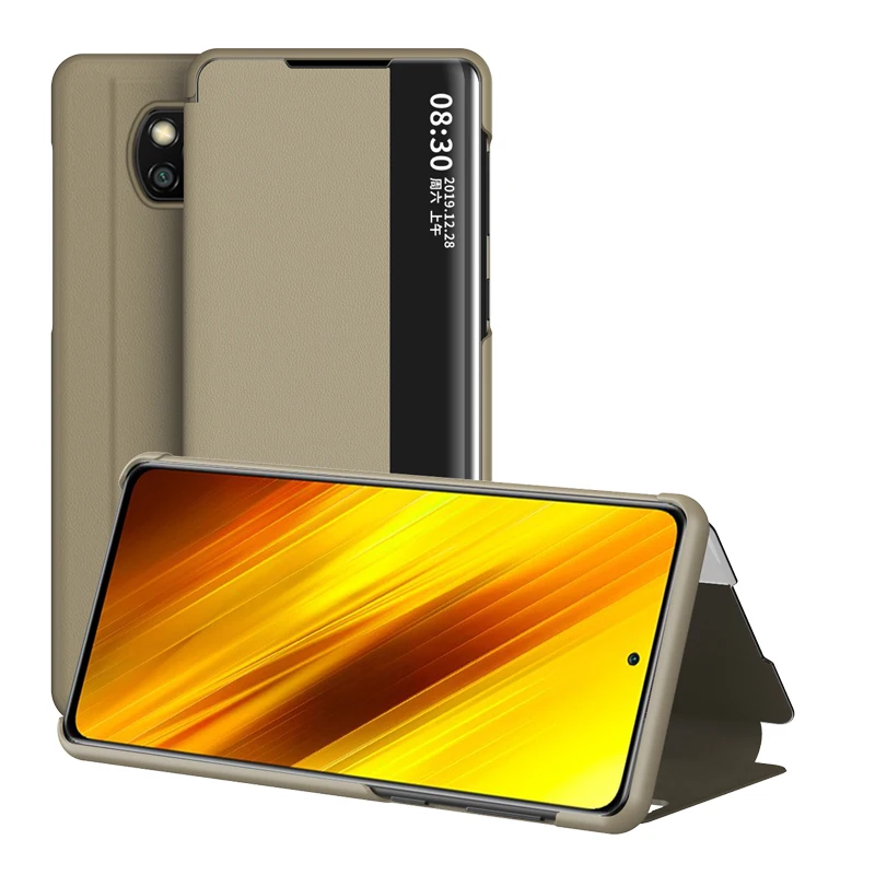 Чехол книжка Atittu для Xiaomi Poco X3 NFC чехол из оргстекла с прозрачным боковым окошком