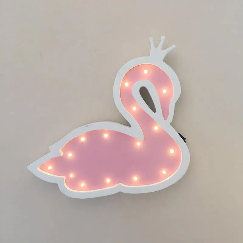 Adeeing милый лебедь светодиодный Ночной светильник с мультяшным животным