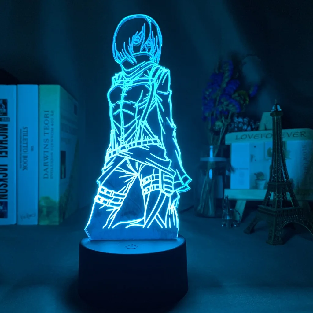 

Anime 3d Lamp Attack on Titan Mikasa Ackerman Figure Kids Nightlight for Room Decoration Led Color Changing Night Light Gift