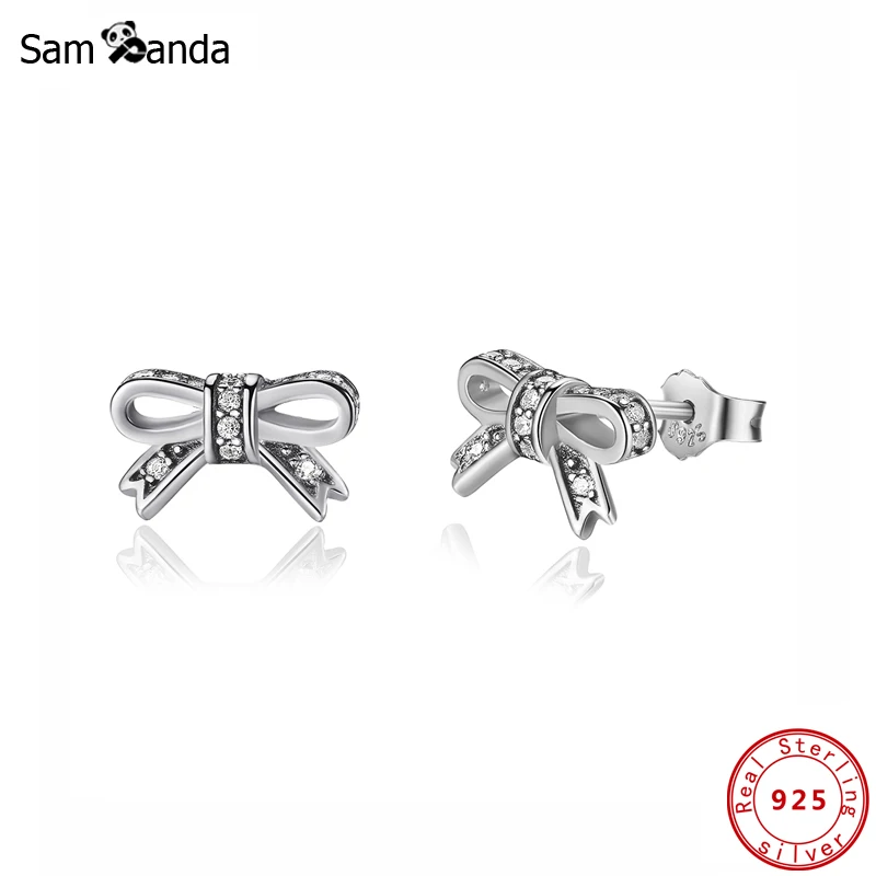 Оригинальные серьги гвоздики из 100% стерлингового серебра 925 пробы сверкающие с