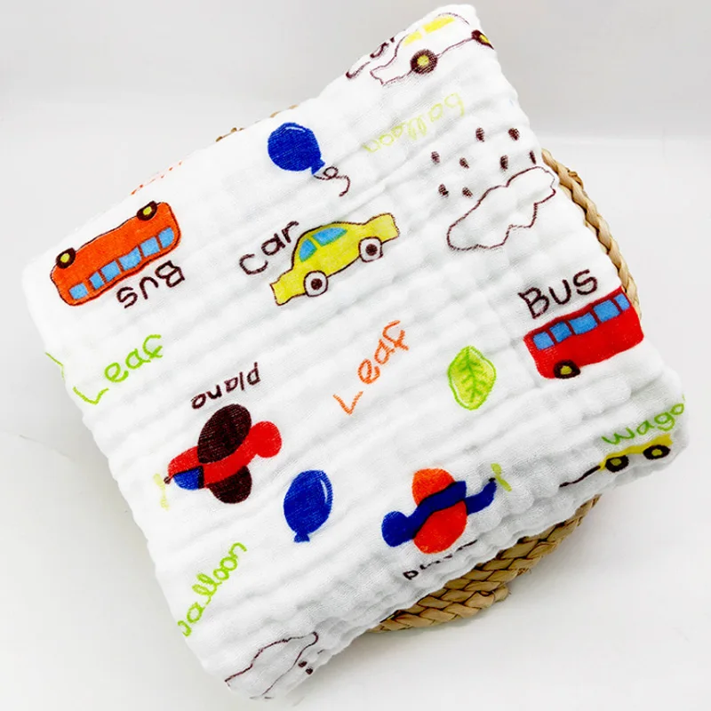 Car Bus N9 Детское банное муслиновое полотенце, детский халат, детское одеяло, накидка для новорожденных, для маленьких мальчиков и девочек, хлопок, 105*105 см - Цвет: Car Bus N9