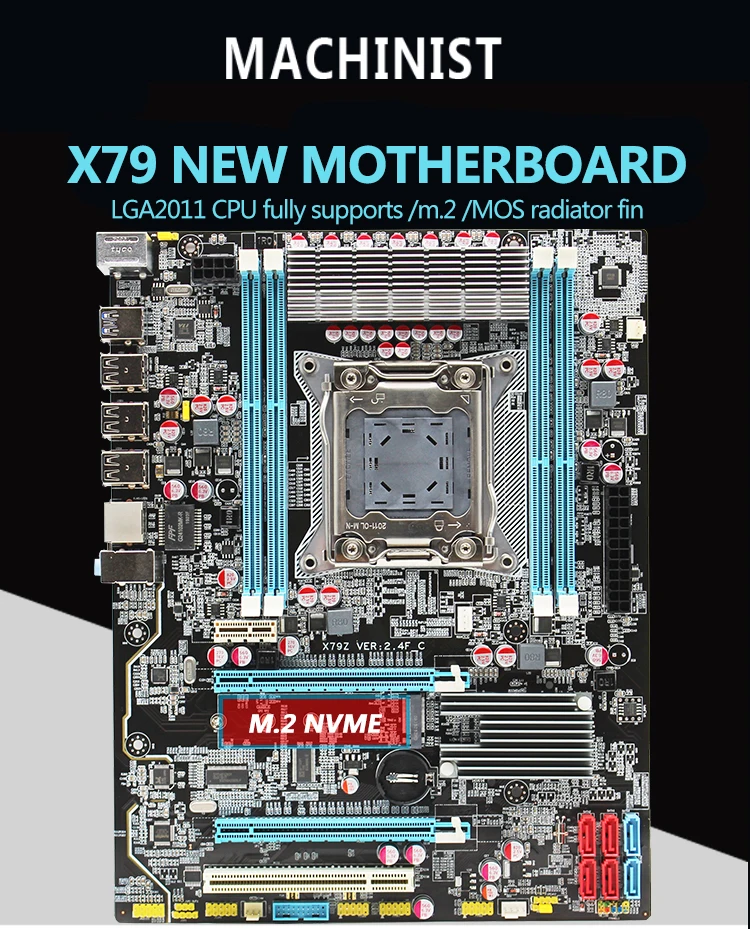 MACHINIST X79 LGA2011 материнская плата LGA 2011 ATX USB3.0 SATA3 PCI-E NVME M.2 SSD поддержива DDR3 REG ECC памят и Xeon E5 V3 CPU материнская плата 2011