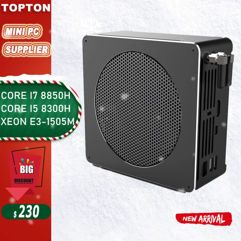 Topton игровой компьютер Intel i7 8750H8850H/i5-8300H/E3 1505 м 6 ядер 12 потоков 12 м кэш Nvme M.2 Nuc Мини ПК Win10 Pro AC WiFi