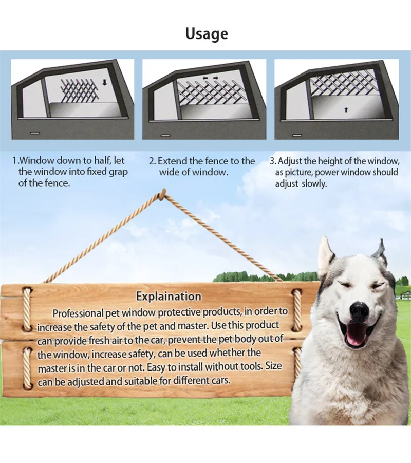 Растягивающиеся автомобильные ворота волшебные заборы для собак вентиляционное