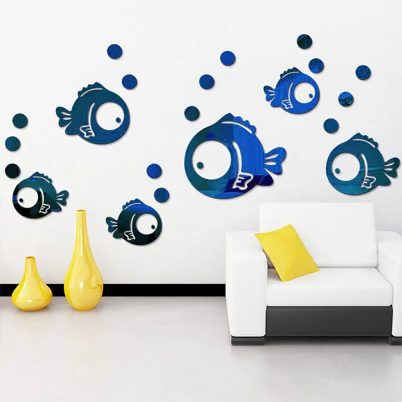 Зеркальная настенная 3D наклейка несимметричный шестигранный самоклеящийся