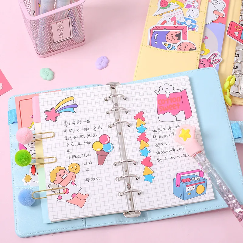Корейский Блокнот Binder Bullet Journal Set A6 спиральный органайзер для планирования мероприятий сетка записная книжка DIY девушка план путешествия 6 кольцо руководство