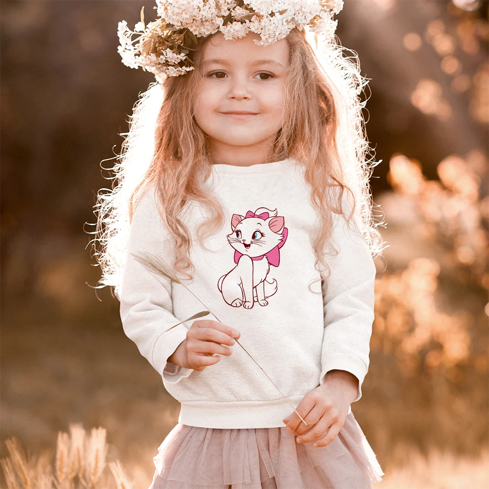 

Disney Marie Cat Hoodies Sweatshirts Girls Fashion Autumn Clorhes kids Brand Casual Tops Enfant Fille Sportswear Hoodie French