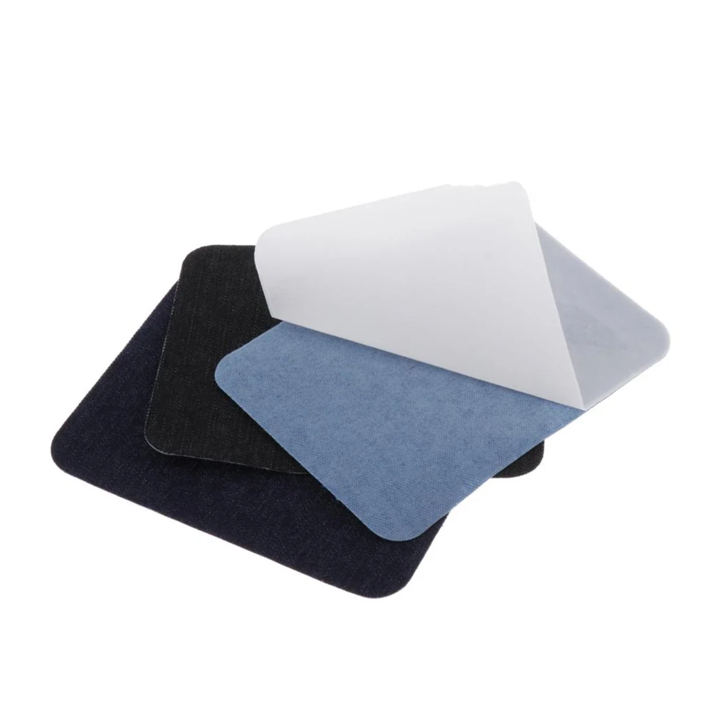 

18pcs Iron-on Fabric Denim Jeans Jacket Patch Knee Repair Patch BLUE BLACK