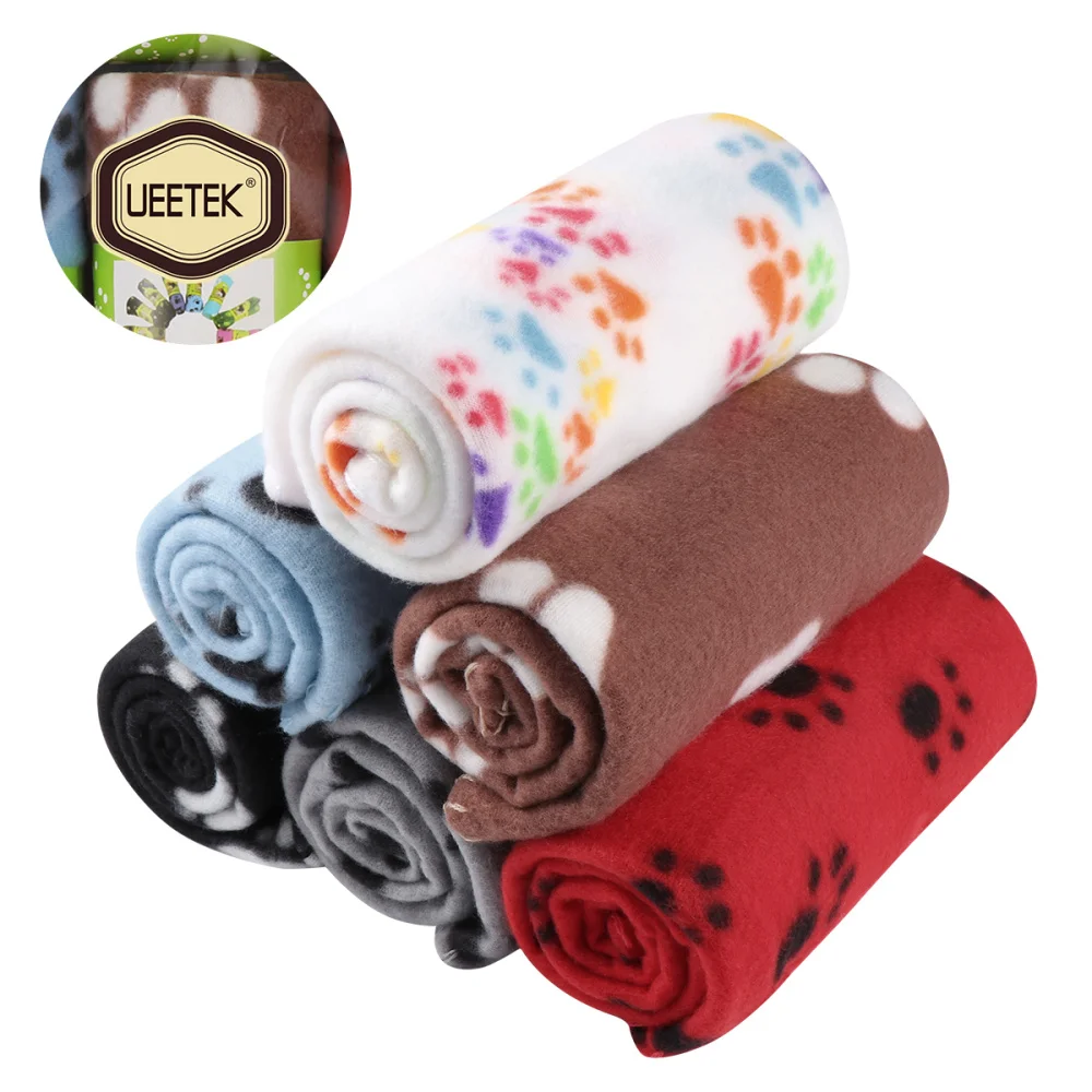 

6 Pcs Animal Paw Printed Keep Warm Double Sided Sleep Mats for Kitten Pets Puppy