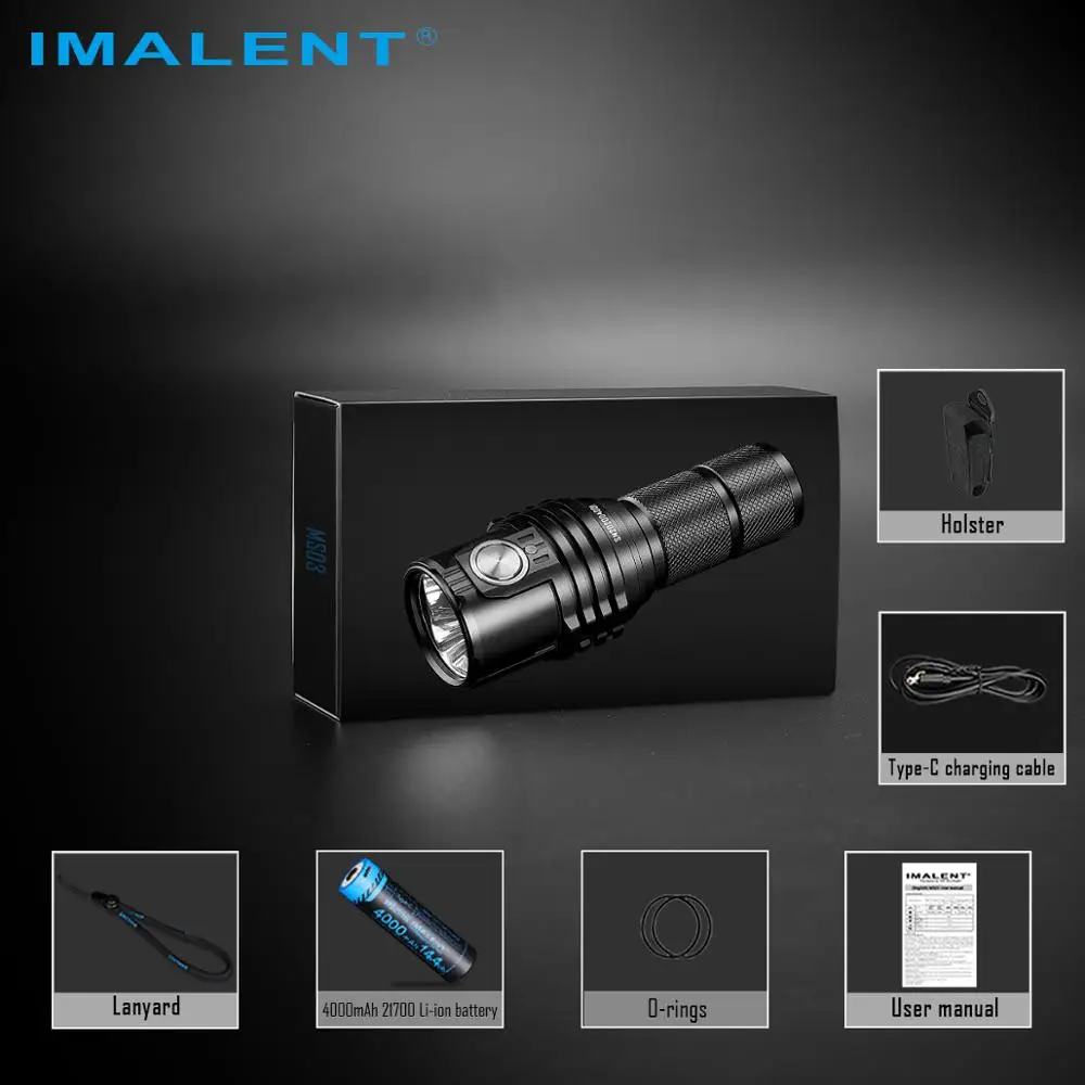 IMALENT MS03 фонарик перезаряжаемый 13000 люмен Cree XHP70.2 светодиодный фонарь с 21700