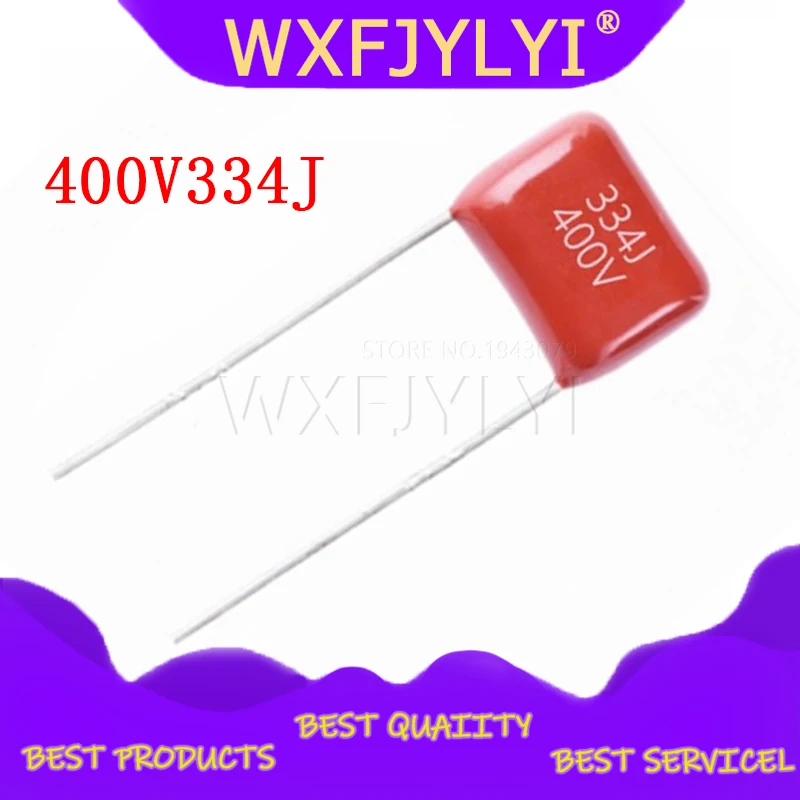 10 шт. 400V334J 0 33 мкФ шаг мм 400В 330NF 334 CBB полипропиленовый пленочный конденсатор |