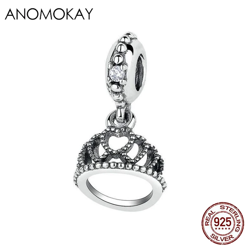 

Женский кулон в виде короны и сердца из серебра 100% пробы