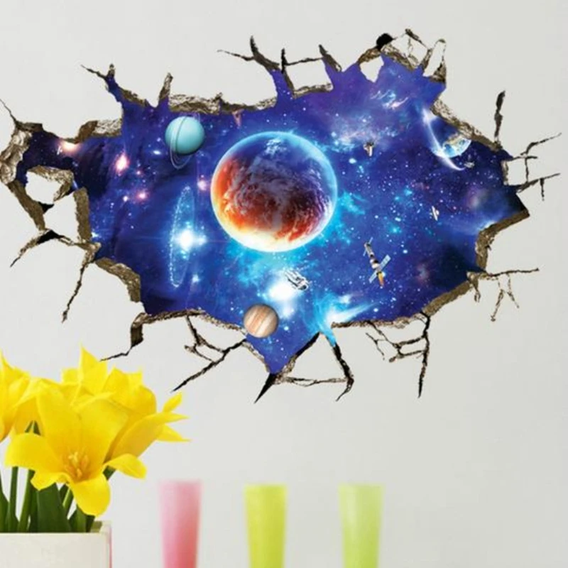 Обои Youman Съемные 3D обои планеты водонепроницаемые виниловые художественные