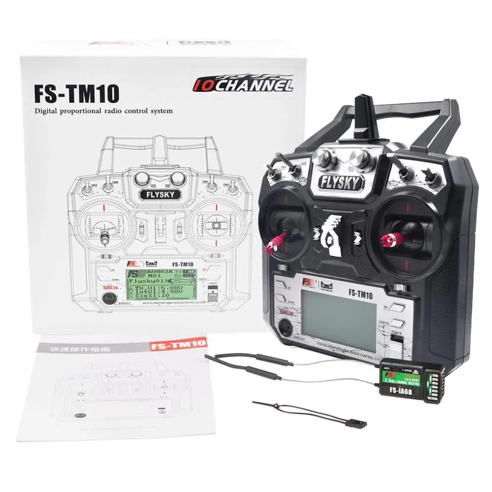 Контроллер передатчика Flysky TM10 FS 2 4G 10CH RC с приемником iA6B обновление i6X для