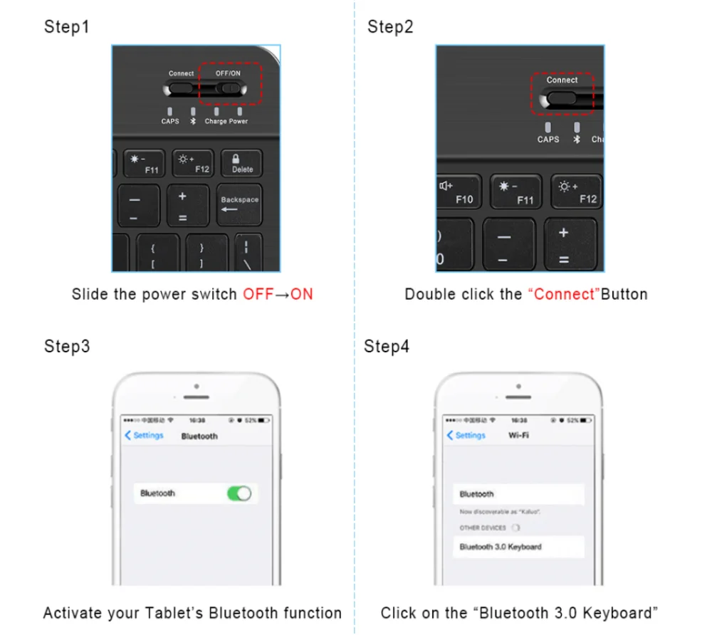 Беспроводная Bluetooth-клавиатура с RGB-светодиодами тонкая для iPhone iPad Android планшетов