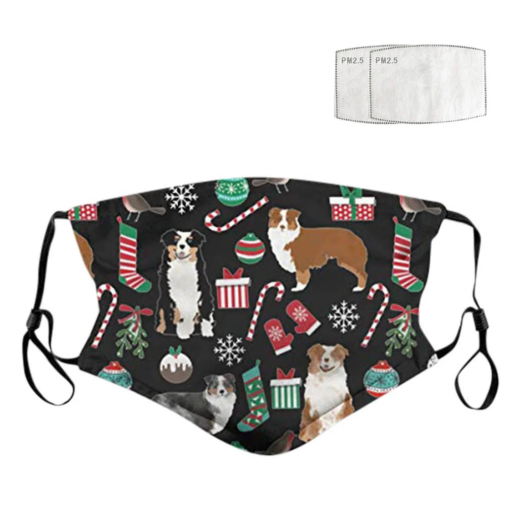 Маска для взрослых моющаяся маска с рождественскими выражениями можно