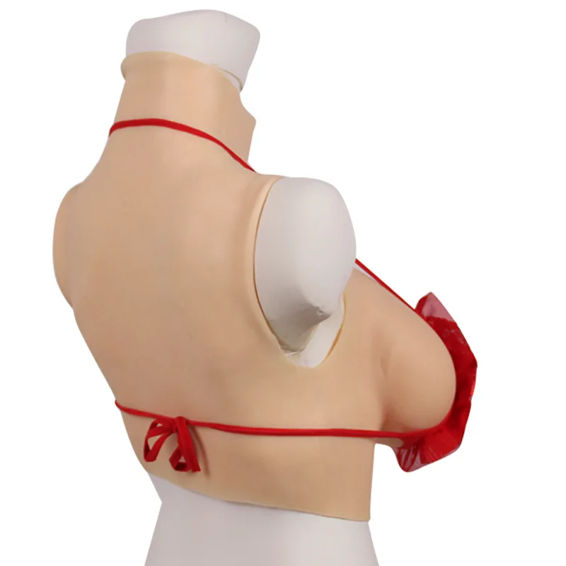 Silicone Breast Simulation Shape C- E Cup E Cup Turtleneck Sleeveless Transvestite Artificial Fake Soft Boobs Crossdresser