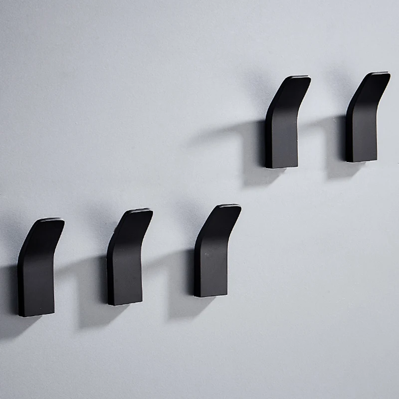 

5 Pcs Premium Adhesive Hooks Heavy Duty Wall Hooks Strong Adhesive Stick-on Towel Hook Bathroom RT88